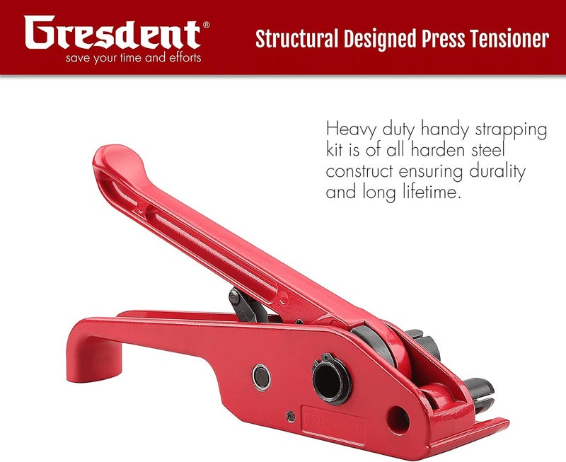Gresdent Poly Strapping Tensioner & Cutter Manual Banding Tools Windlass for 1/2" -3/4" Width Polyester Polyproplyn Strap - Image 3